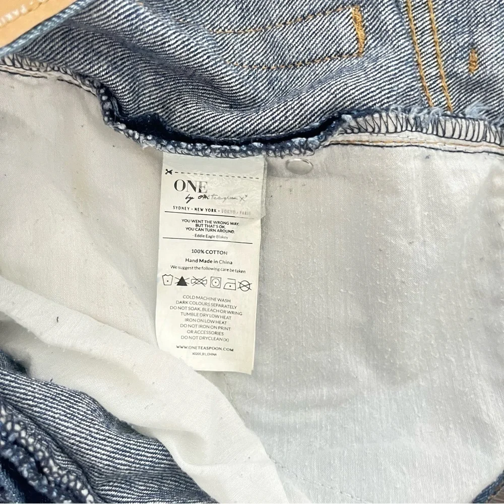 ONE Teaspoon x Free‎ People Outlaw Distress Long Rise Denim Shorts size 2